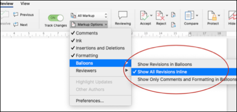 turn off track changes in microsoft word 2008 for mac