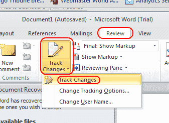 turn off track changes in microsoft word 2008 for mac